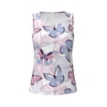 thumbnail image 3 of Picia Butterflies in Pastel Pattern Women's Workout Tank Top,Breathable Activewear,Slim Fit Athletic Top,Versatile Workout Moisture-wicking top-Medium, 3 of 9