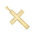 thumbnail image 3 of JewelStop 14K Yellow Gold Finish Diamond Cut/Textured Crisscross Pendant-60mm X 35mm, 3 of 5