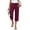 Wine, variant on Yifymode Women Drawstring Elastic Waist Loose Straight Leg Capri Pants Casual Summer Cropped Trousers with Pockets,Khaki 2XL