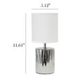 thumbnail image 4 of Simple Designs 11.61"  Ruffled Metallic Capsule Bedside Table Desk Lamp with White Drum Fabric Shade for Home Decor, Bedroom, Living Room, Entryway, Office, 4 of 9