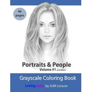 AJM LEISURE Portraits and People: Portraits and People Volume 1: Grayscale Adult Coloring Book 46 Pages (Paperback)