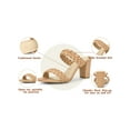 thumbnail image 6 of BLISSFUL STEP Women's Braided Heeled Slip on Chunky Heel Slide Sandals Nude 8, 6 of 8