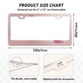 thumbnail image 2 of Aluminum License Plate Frame 2 Pack Car Exterior Accessory Car Tag Holder for Front Rear Plates Cars Decor Pink Rose Pattern, 2 of 7