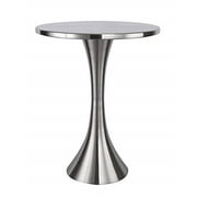 Grandview Gallery Round Metal Brushed Nickel Side Accent Table 24" H x 19" D