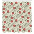 thumbnail image 2 of Ambesonne Fruits Shower Curtain, Retro Strawberry Love, 69"Wx84"L, Eggshell Ruby Army Green, 2 of 2
