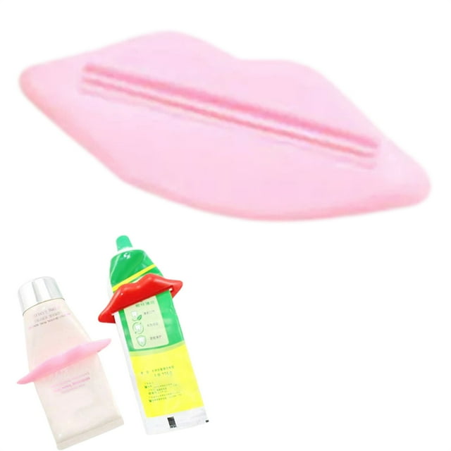 Cyenie Plastic Toothpaste Tube Squeezer Easy Dispenser Rolling Holder for Bathroom Saving & Toothpaste Squeezer with Non Slip Base and Easy to Use Roller Design, Pink