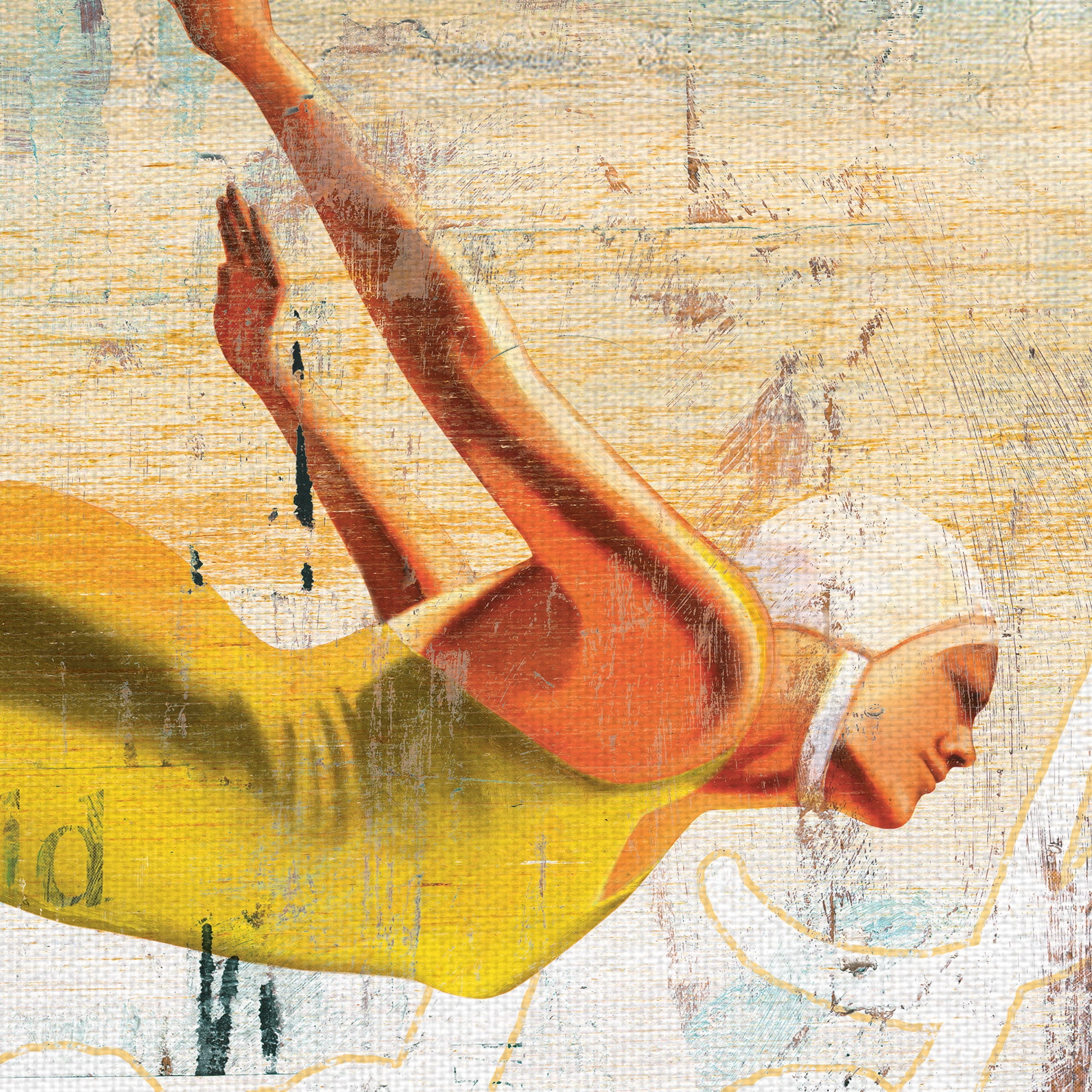 Masterpiece Art Gallery The Good Life Vintage Swimming Sign by Cory Steffen Canvas Art Print 24" x 24"