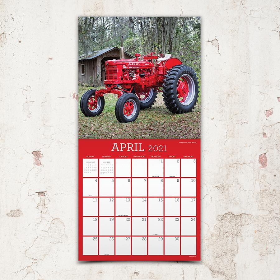 Vintage Tractors 2021 Wall Calendar 12"X12" 