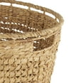 thumbnail image 5 of DecMode 30" x 17" Brown Seagrass Handmade Woven Oval Storage Basket with Elevated Rim and Slot Handles, 1-Piece, 5 of 9