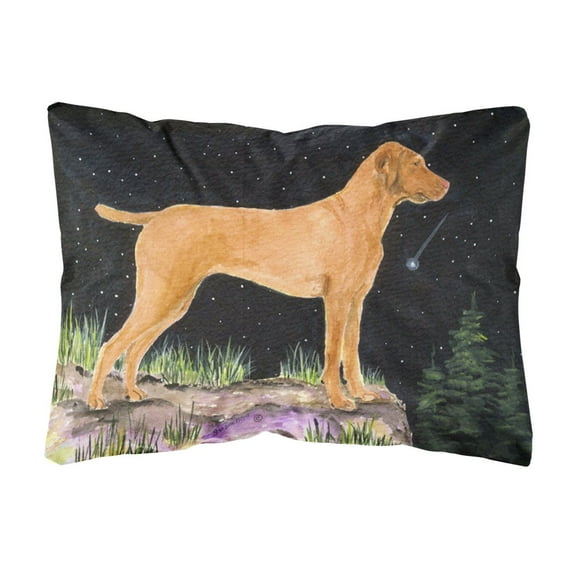 Starry Night Vizsla Decorative Canvas Fabric Pillow