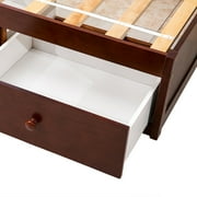 Lowestbest Solid Wood Twin Size Bed with Storage, Platform Bed with 3 Drawers-Espresso