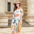 thumbnail image 3 of Beach Vacation Clothes Kimono Cardigan Loose Swimsuit Cover Up for Women Cartoon Colorful Caterpillar M, 3 of 6