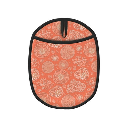 

Pofeuu Beautiful Corals Print Silicone Pot Mat Mitten With Hanging Loop Heat Resistant Oven Mitts Non-Slip Bbq Baking Smoking Potholders