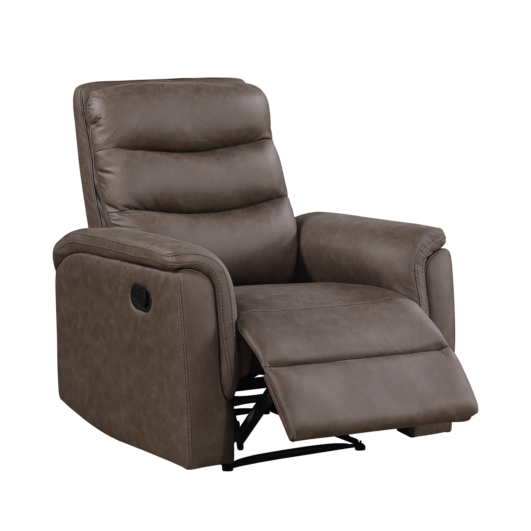 OakvillePark Solstice 38" Wide Microfiber Manual Wall Hugger Reclining Chair, Brown