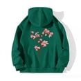 thumbnail image 2 of WZXFASHION Women's Back Floral Print With Drawstring Hooded Pocket Sweater Spring Savings Clearance cable knit sweater, 2 of 4