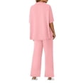 thumbnail image 4 of Women 2 Piece Outfits 3/4 Batwing Sleeve Pullover Tops and Wide Leg Pants Casual Lounge Set, 4 of 6