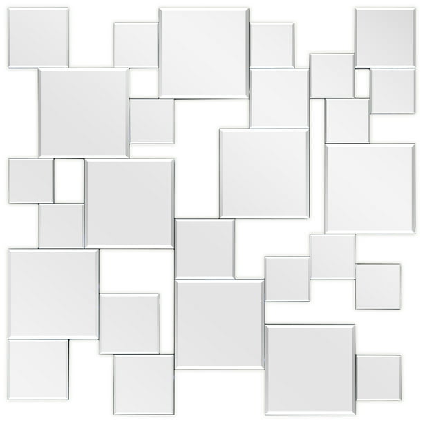 Empire Art Direct Elegant Beveled Square Mirror Cluster Wall Mirror, 32