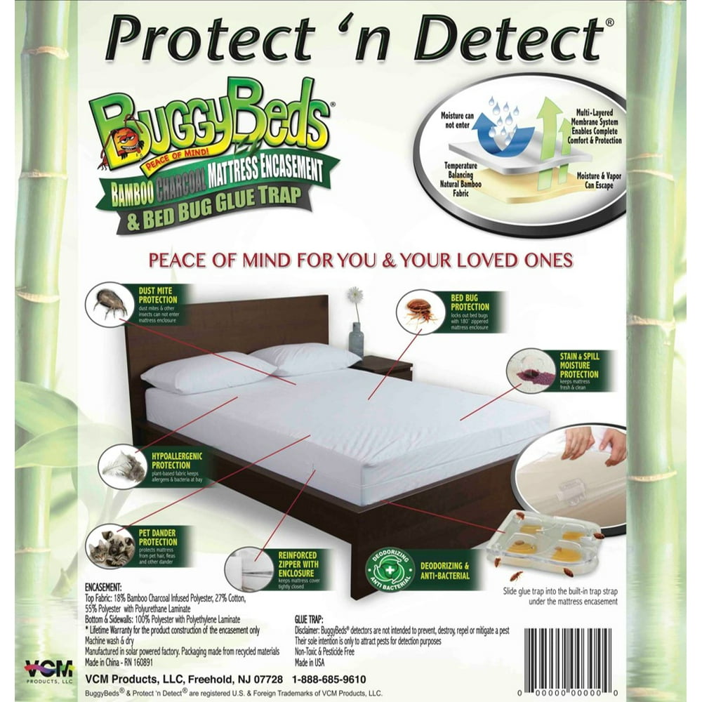 BuggyBeds Bamboo Charcoal infused Mattress Encasement Queen Combo