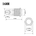thumbnail image 3 of CPAN 16mm Metal Push Button Switch with Power LED 12-24V Latching Button Switch IP66, 3 of 8