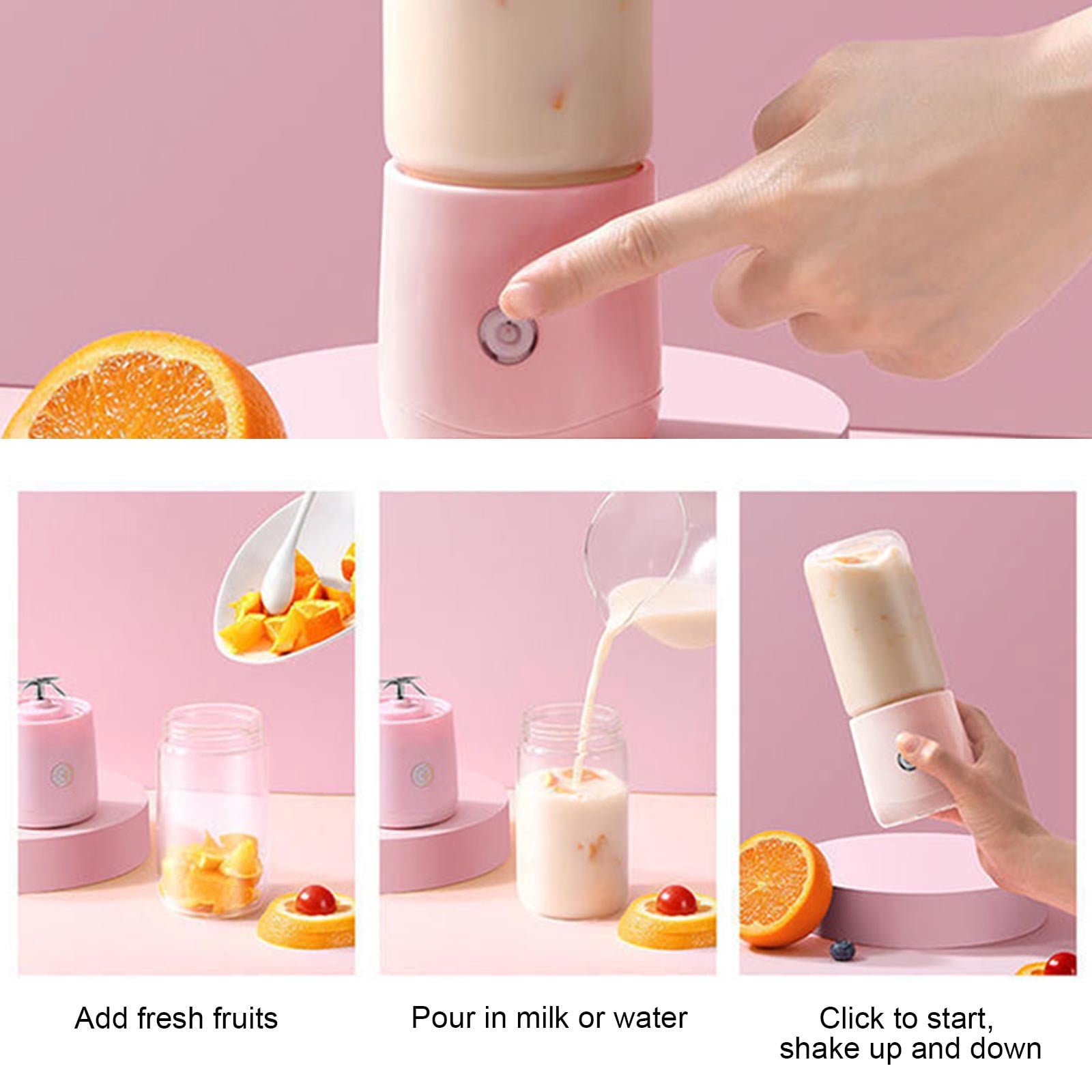 Pink Wireless Dynamoelectric Juicer Portable Fully Automatic For Fruit Vegetable Juices Extractor Cup Home Mini Juicer For Smoothies