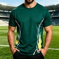 thumbnail image 2 of JTSRKL Mens Quick Dry Shirts Printed Crewneck Short Sleeve Breathable Lightweight Tees Summer Gym Training Big Size Active Sport Tops, 2 of 9