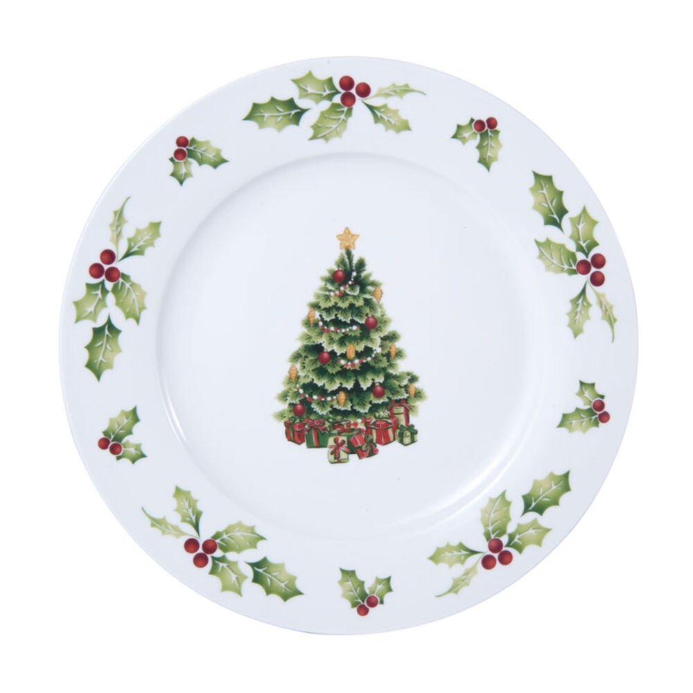 Pfaltzgraff Christmas Day 24 Piece Porcelain Dinnerware Set White