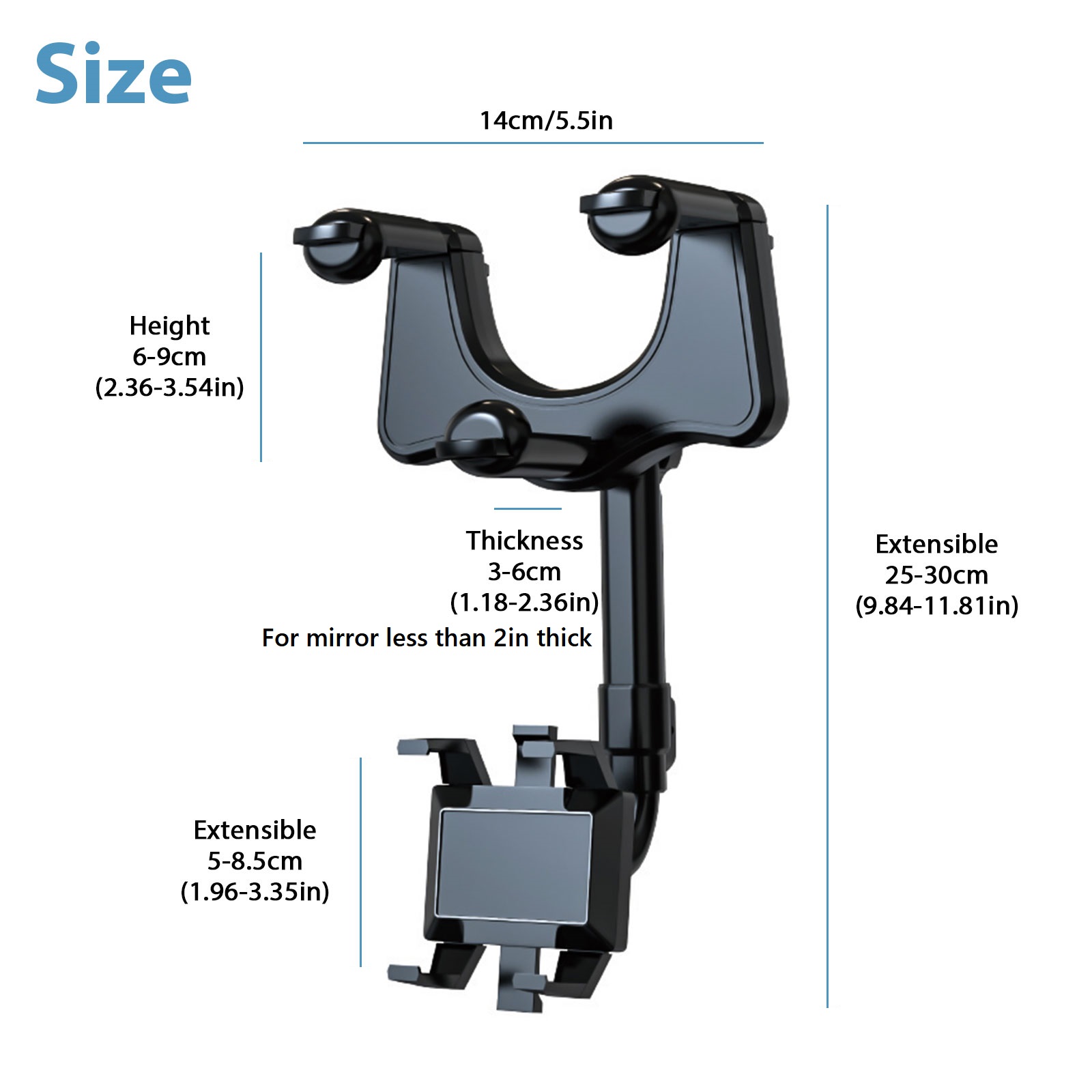 TSV Universal Rearview Mirror Phone Mount Holder photo 2