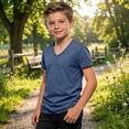 thumbnail image 4 of Boys Tops Casual Short Sleeve Collared Shirt for Everyday Play Soft Blend Tee Top for Spring Summer, 4 of 5