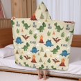 thumbnail image 5 of Dinosaur and BE WILD Pattern Hooded Bath Towel，60"x35" for Ages 3 To 12 Kids, Quick Dry Lightweight Soft Microfiber Hood Beach Towel Cover Up for Kids, 5 of 7
