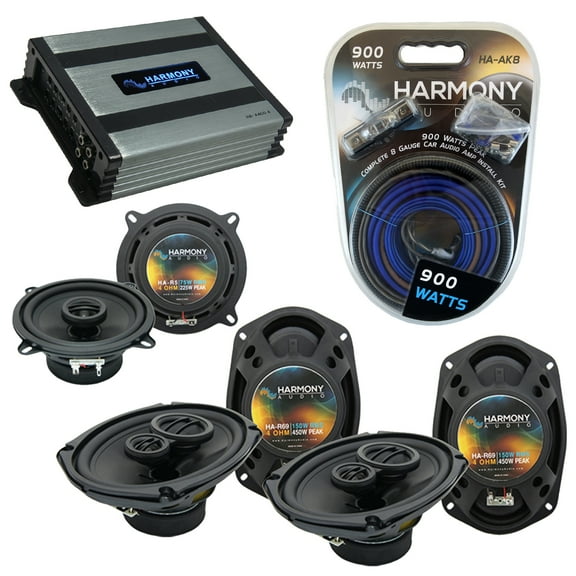 Dodge Caravan 2002-2007 OEM Speaker Upgrade Harmony (2)R69 R5 & HA-A400.4 Amp