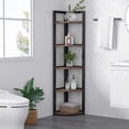 thumbnail image 2 of Tribesigns Rustic Corner Shelf stand,5 Tier Corner Bookshelf small Bookcase Plant Stand,Industrial Corner Storage Rack for Living Room Home Office Kitchen (Wood & Metal), 2 of 7