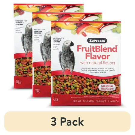 (3 pack) ZuPreem FruitBlend Flavor Bird Food with Natural Flavors for Parrots & Conures