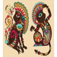 thumbnail image 3 of Tribal Decor Queen Size Duvet Cover Set, Indian Ethnic Patterns on a Monkey Tailed Posing Animal like Creatures Print, Decorative 3 Piece Bedding Set with 2 Pillow Shams, Multicolor, by Ambesonne, 3 of 3