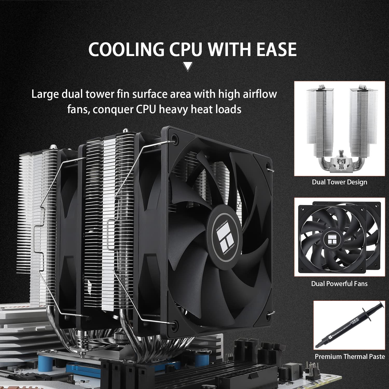 THERMALRIGHT PHANTOM CPU Air Cooler Dual 120mm PWM Fans 7 Heat Pipes