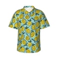 thumbnail image 2 of Goofa Lemon Hawaiian Shirt for Men, Unisex Summer Beach Casual Short Sleeve Button Down Shirts,Aloha Tropical Floral print shirt-Small, 2 of 9