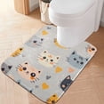 thumbnail image 2 of Yayeee Bath Rugs for Bathroom Floor Set of 2 Non Slip Fluffy Soft Absorbent Mat, Cute Cartoon Cat, 2 of 7