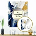 thumbnail image 3 of Designart "Strokes in Dark Blue and Gold XXIII" Fractals Mirror Wall Decor - Modern Blue Abstract Dining Room Wall Mirror Art - 32" x 24" Inch, 3 of 5