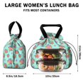 thumbnail image 5 of Pioneer Flower Floral Print Pattern Drawstring Lunch Bag Women - Drawstring Lunch Bag Insulated for Work Office - Stain-Resistant Large Lunchbags for Women with Multi-Pockets, 5 of 6