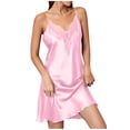 thumbnail image 3 of Taqqpue Silk Nightgowns for Women V Neck Night Gown Sleeveless Sleep Dress Racerback Chemise Cooling Sleepwear, 3 of 6