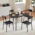 thumbnail image 3 of VECELO 5 Piece Dining Table Set, Modern Wood Tabletop and Chairs, Rectangle Kitchen Table and Chairs for 4 Persons, Small Dining Set for Bar Dining Room Breakfast Nook, Black, 3 of 7
