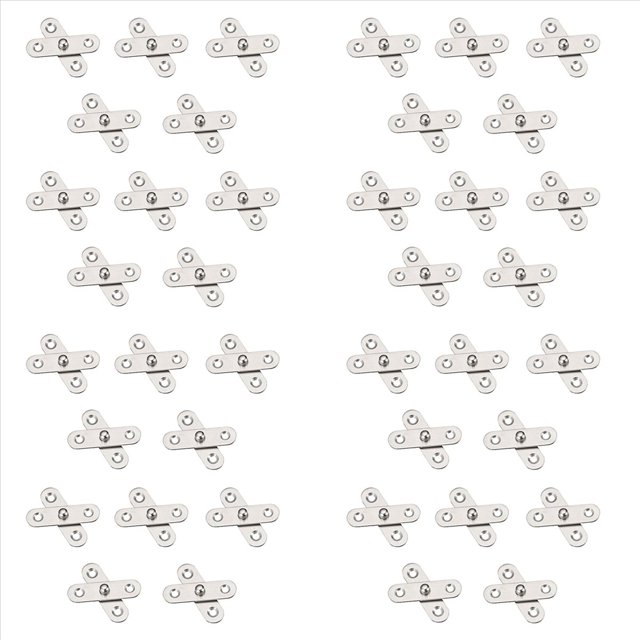 40PCS Shed Puerta Bisagras Cocina Gabinete Oculto 360 Grados de Rotación de Pivote de Acero Inoxidable Giratorio 57x16mm