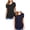Black-Navy, variant on Women's 2 Pack Short Sleeve Scoop Neck Rayon Spandex Jersey Top