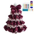 thumbnail image 2 of Baohd DIY Christmas Crochet - Handmade Set, Tree with Color Options. Beginner's Kit Hooks, Beads, and Instructions Holiday red and white, 2 of 6