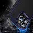 thumbnail image 3 of For Apple iPhone 14 Plus (6.7") Heavy Duty Hybrid Armor Rubber TPU Hard Drop Proof Dot Rugged Tough Durable Cover ,Xpm Phone Case [ Black Blue ], 3 of 3