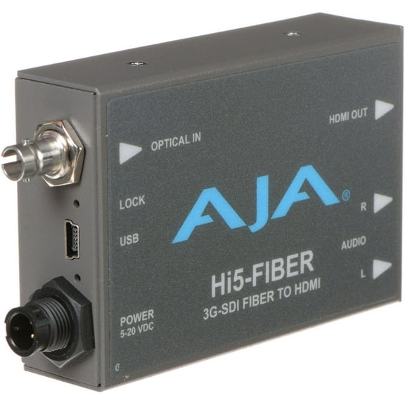 AJA Hi5-Fiber HD/SD-SDI Over Fiber to HDMI Video and Audio Converter