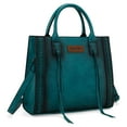 thumbnail image 3 of Wrangler Tote Bag for Women Western Cowhide Purse and Wallet Set, Turquoise, 3 of 7