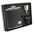 thumbnail image 1 of Gator Black Leather & Stainless Steel 6 oz Flask Gift Set with 3 Shot Cups, 1 of 1