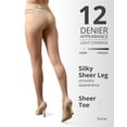 thumbnail image 4 of MeMoi Women's Crystal Sheer Control Top Pantyhose - Womens - Female, Medium, Bone, 4 of 12