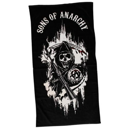 Sons Of Anarchy Black Reaper SOA Logo Towel