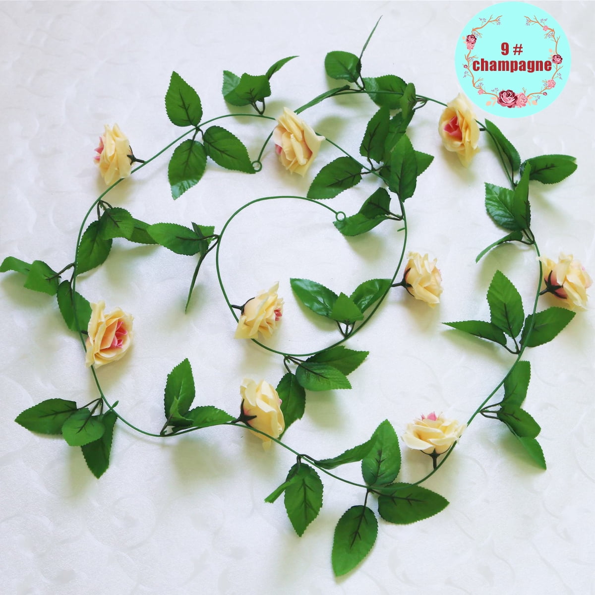 10X Garland Green Silk Leaves Decor Party Wedding Artificial Bouque Flower Leaf 